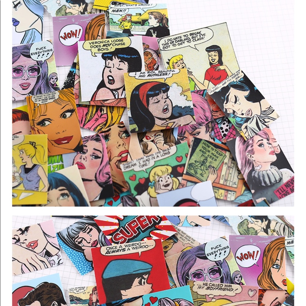 50 pcs Vintage Magazine Decorative Stickers Arts and Crafts DIY - Picture 5 of 11